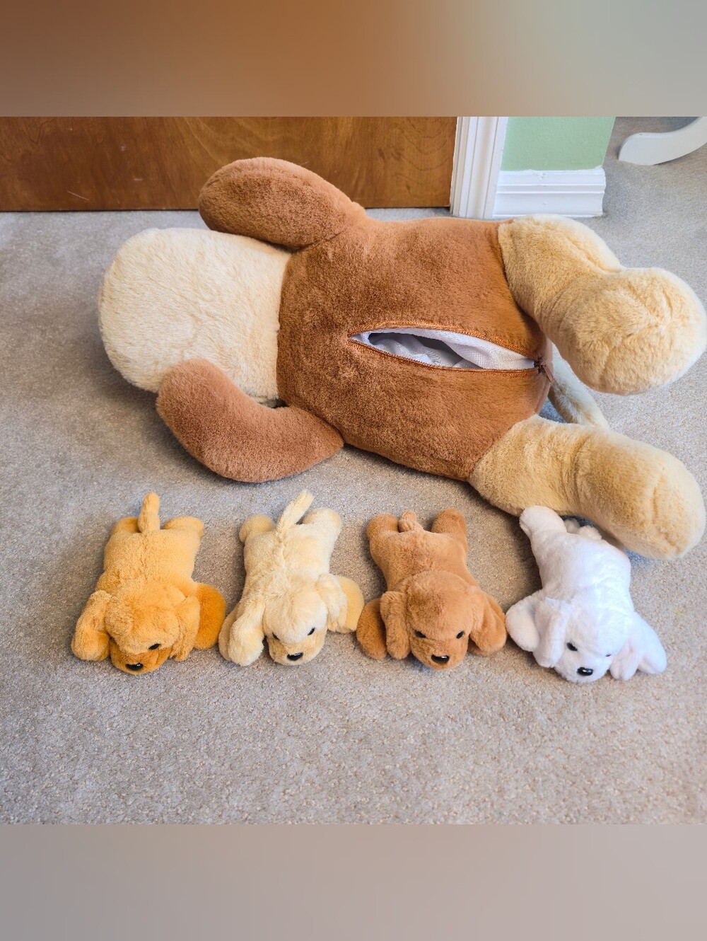 Laying Puppy Companion zipper compartment Plushies Plushy Puppies